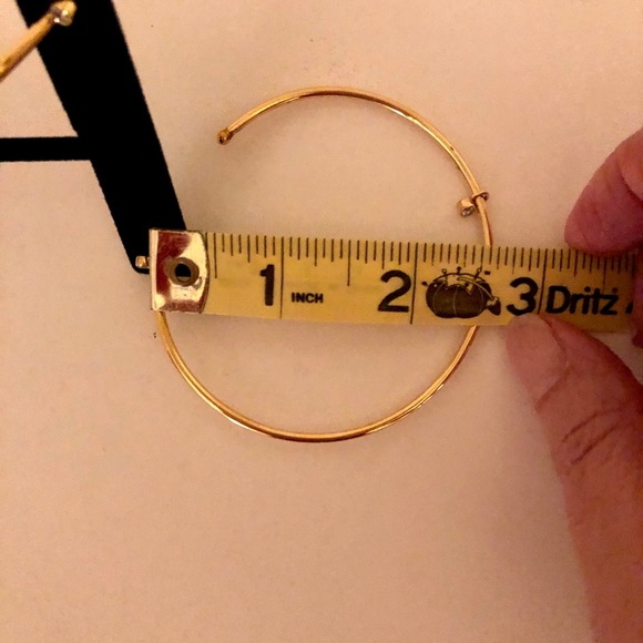 Melanie Auld Vermeil Yellow Gold Hoop Post Earrings With CZ Dangle - Picture 7 of 8